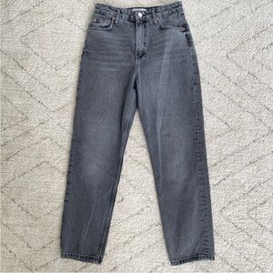 Zara The 90's Mom Fit High Rise Straight Tapered Denim Gray Jeans Size 4